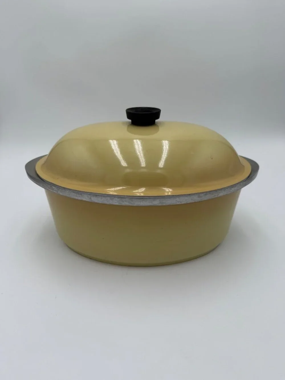 Vintage Club Cookware Yellow Harvest Gold Auminum Dutch Oven Roaster Lid
